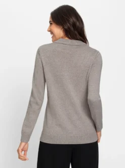 Polopullover aus meliertem Garn