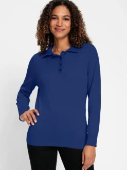 Polopullover mit kurzer Knopfleiste