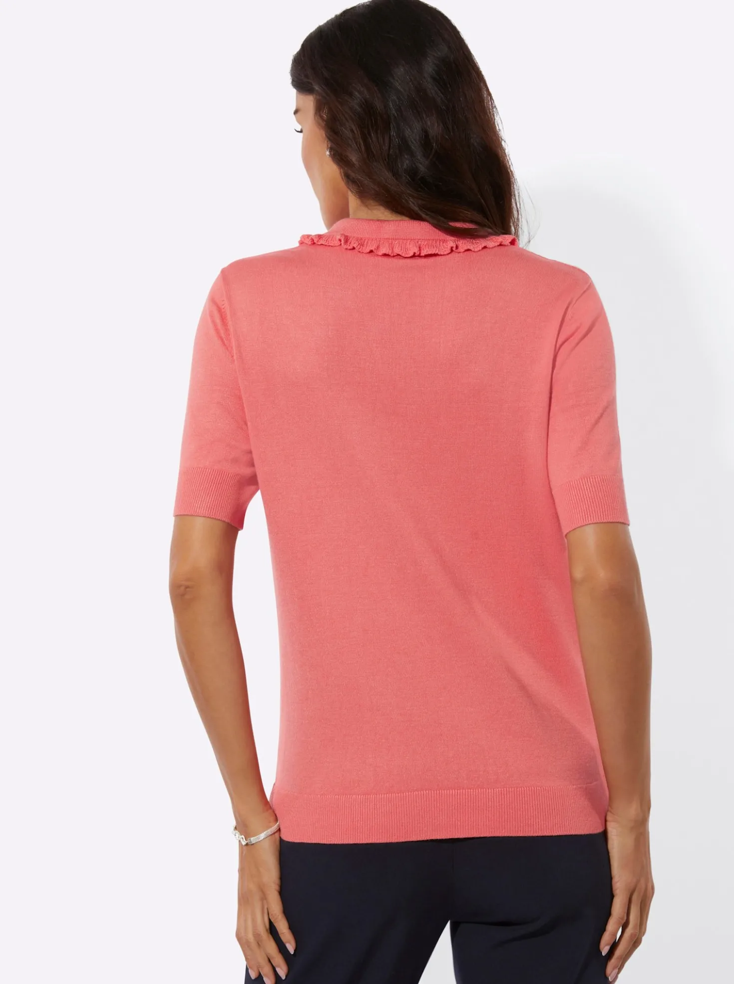 Polopullover mit kurzer Zierknopfleiste