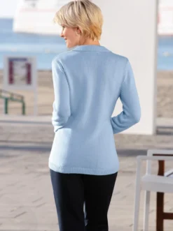 Polopullover mit Strickmuster