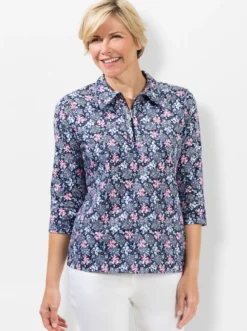 Poloshirt mit Glitzersteinchen