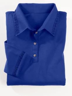 Poloshirt mit Häkelspitzen-Detiails