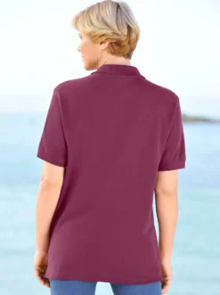 Poloshirt mit kurzer Knopfleiste