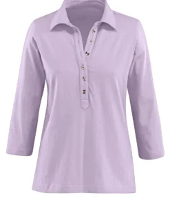 Poloshirt mit langer Knopfleiste