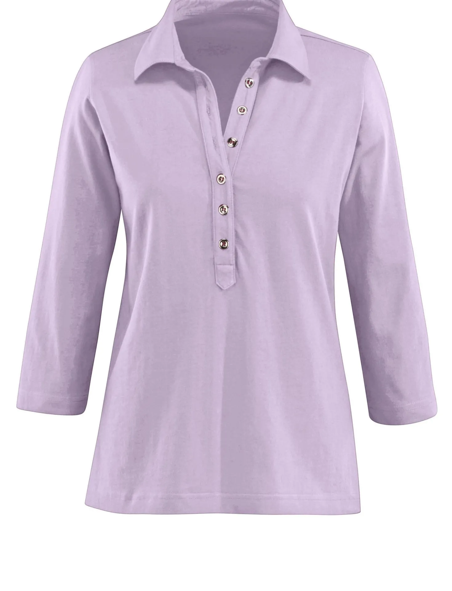 Poloshirt mit langer Knopfleiste