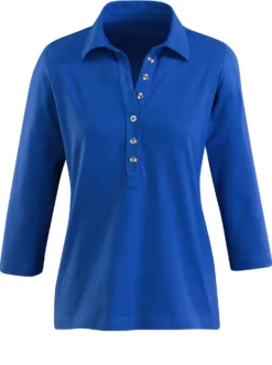 Poloshirt mit langer Knopfleiste