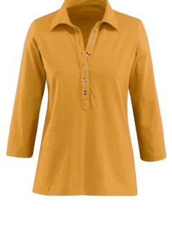 Poloshirt mit langer Knopfleiste