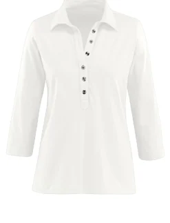 Poloshirt mit langer Knopfleiste