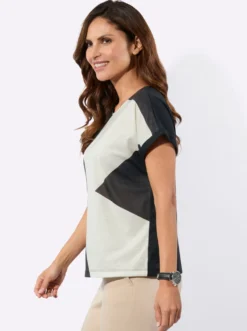 Print-Shirt im Color-Blocking-Look