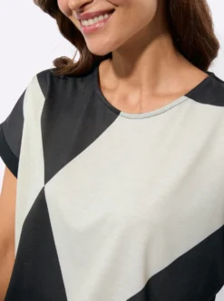 Print-Shirt im Color-Blocking-Look