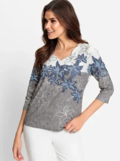 Print-Shirt mit gebogten Kanten