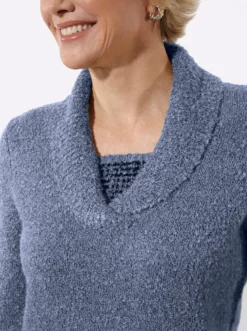 Pullover in 2-in-1-Optik mit Schalkragen