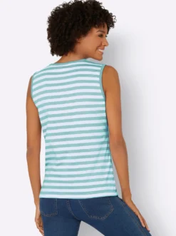 Ringelshirt mit Zierknopfleiste