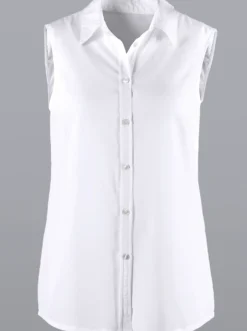 Ärmellose Bluse mit Hemdkragen