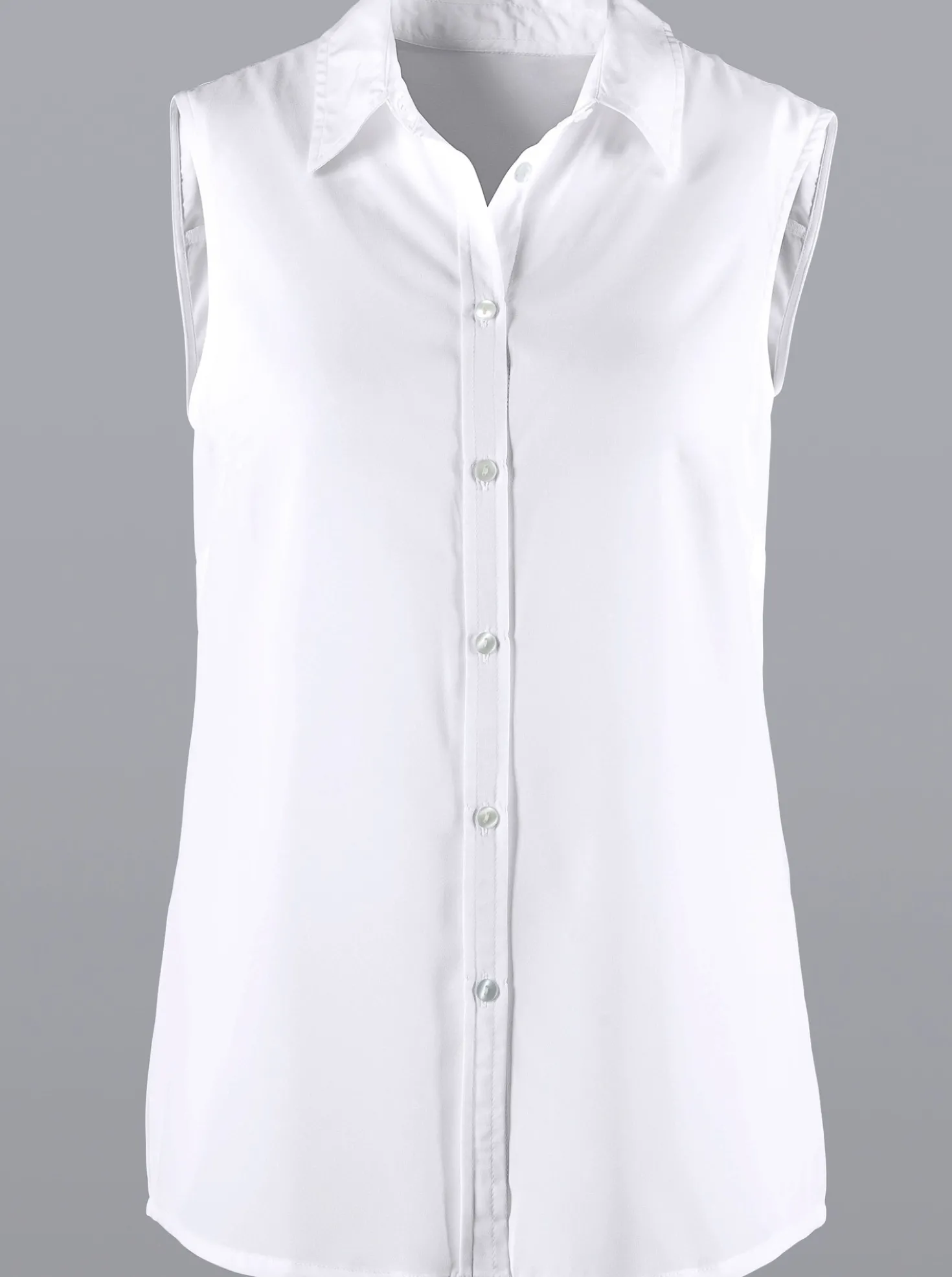 Ärmellose Bluse mit Hemdkragen