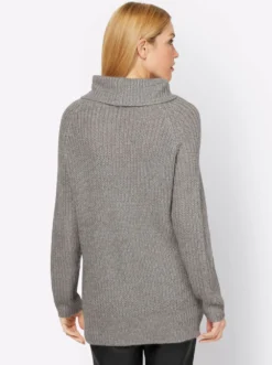 Rollkragenpullover mit aufwendigem Strickmuster