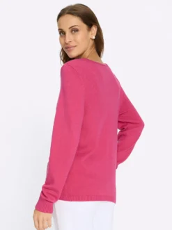 Rundhalspullover mit Flockprint