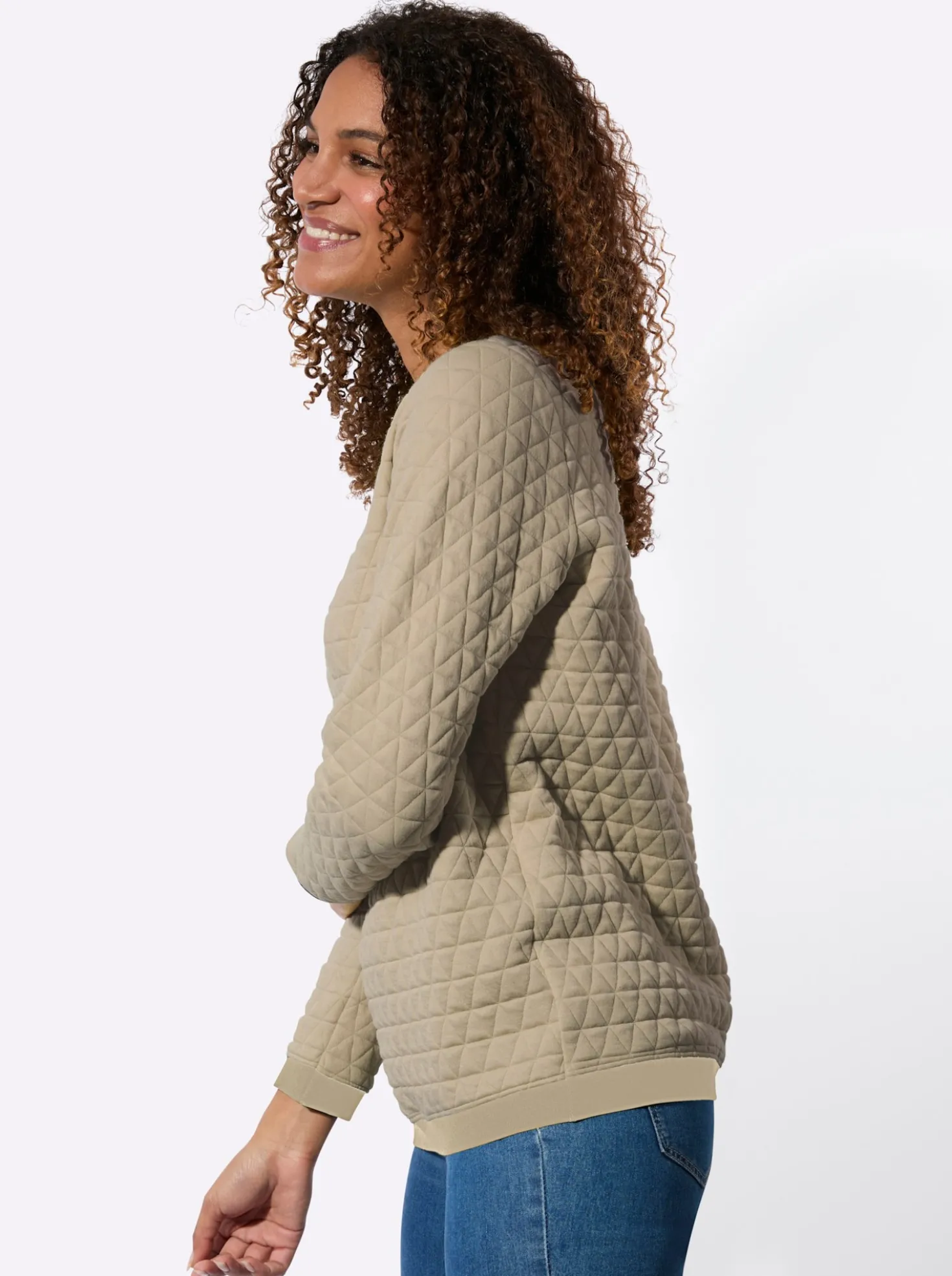 Rundhalsshirt im Jacquard-Muster