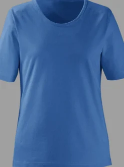 Rundhalsshirt in geradem Schnitt