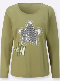 Rundhalsshirt mit Sternen-Motiv