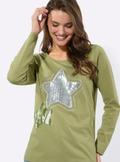 Rundhalsshirt mit Sternen-Motiv