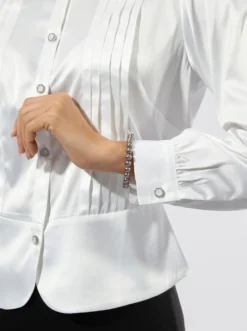 Satinbluse mit Hemdkragen