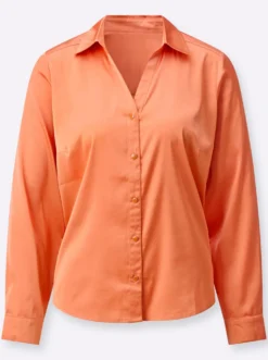 Satinbluse mit Kellerfalte hinten