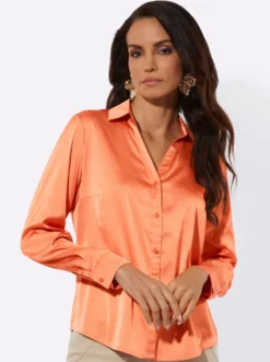 Satinbluse mit Kellerfalte hinten
