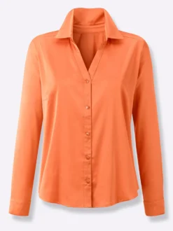 Satinbluse mit Kellerfalte hinten