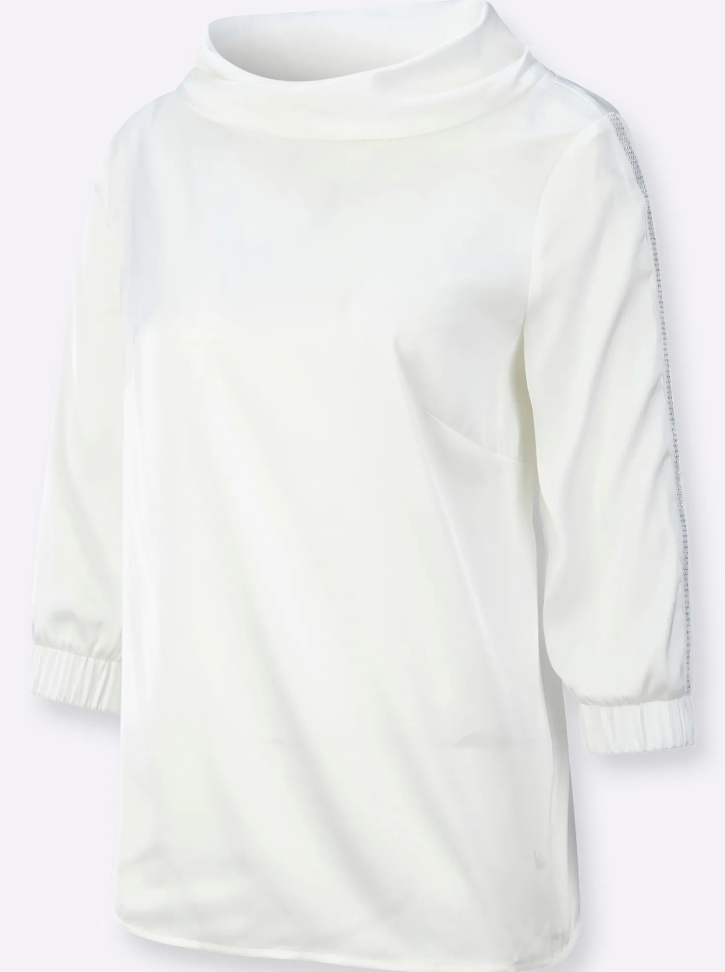 Satinbluse mit modischem Kragen