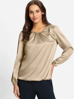 Satinbluse mit Raffungen