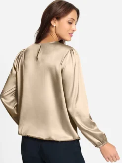 Satinbluse mit Raffungen