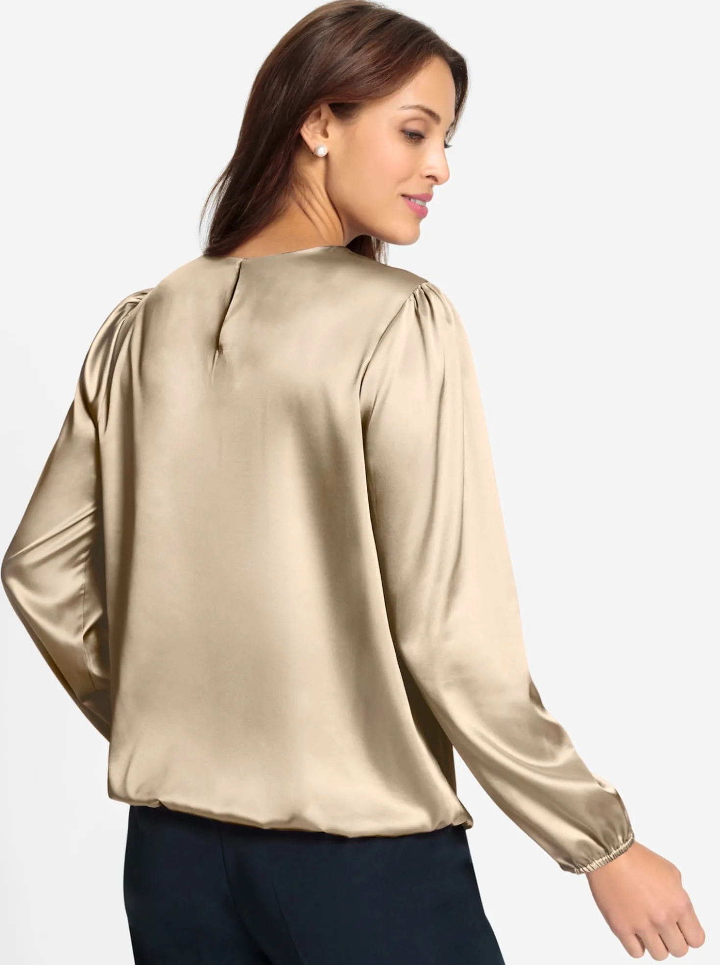 Satinbluse mit Raffungen