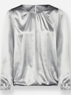 Satinbluse mit Raffungen