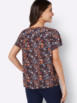 Schlupf-Bluse mit Blätterprint