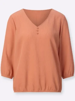 Schlupfbluse mit Crinkle-Effekt