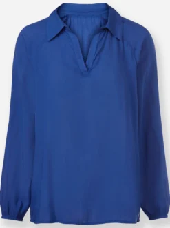Schlupf-Bluse mit Gummizug an den Ärmeln
