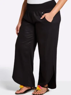 Schlupfhose mit asymmetrischem Saum