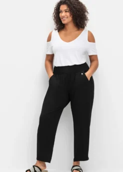 Schlupfhose mit breitem Smokbund, weite Form