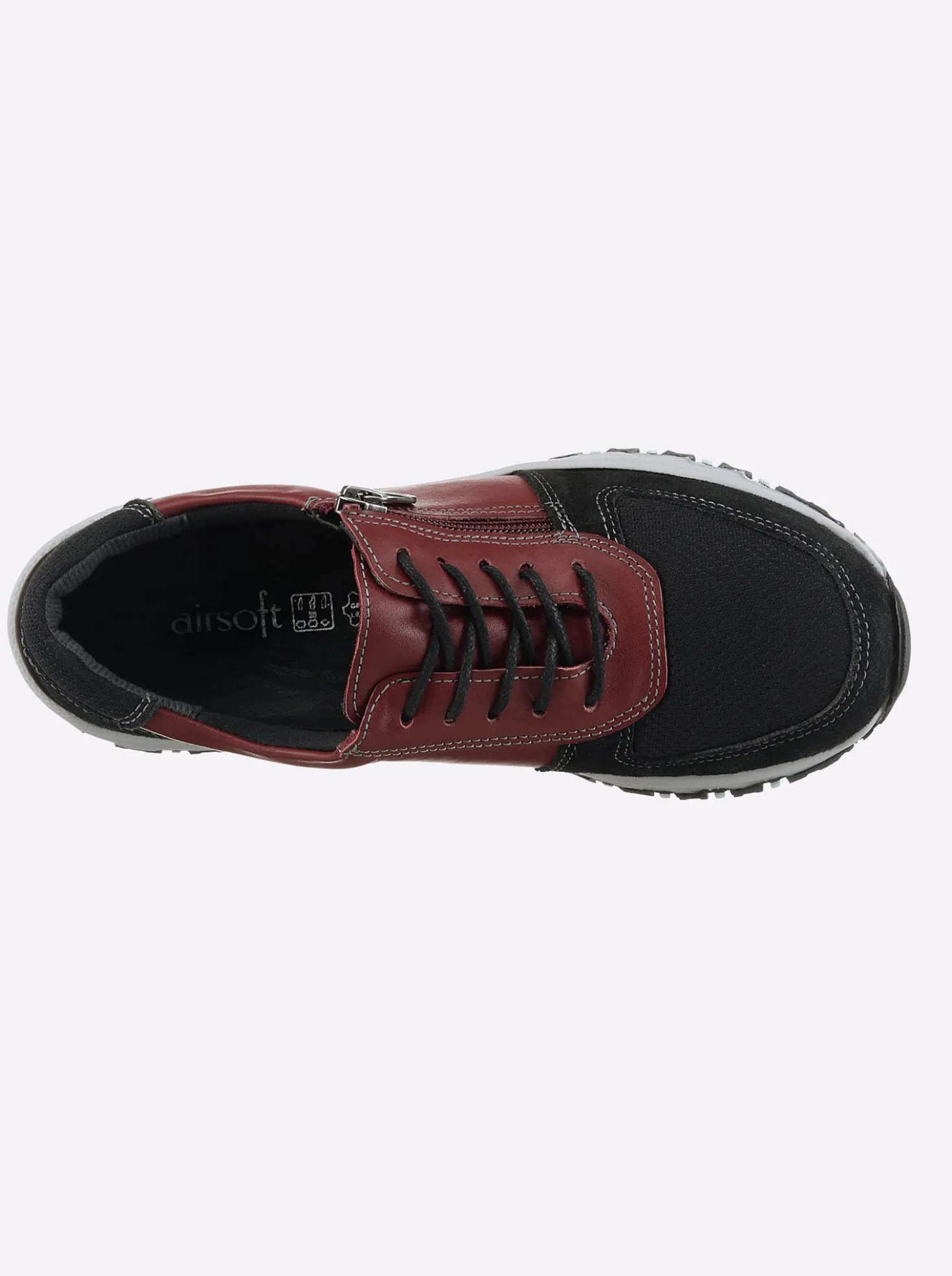 Schnürschuh mit seitlichem Reißverschluss