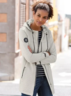 Shirtjacke in strukturierter Qualität, kontrastfarbene Details