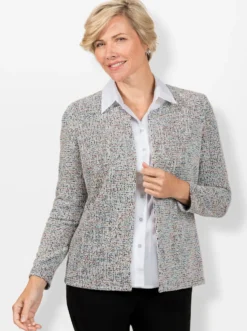 Shirtjacke mit Bouclé-Struktur