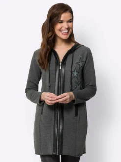 Shirtjacke mit Details aus Leder-Imitat