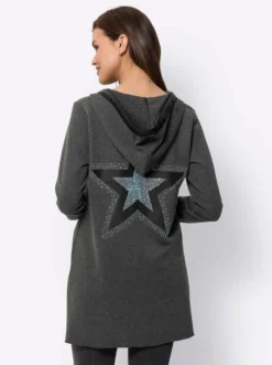 Shirtjacke mit Details aus Leder-Imitat