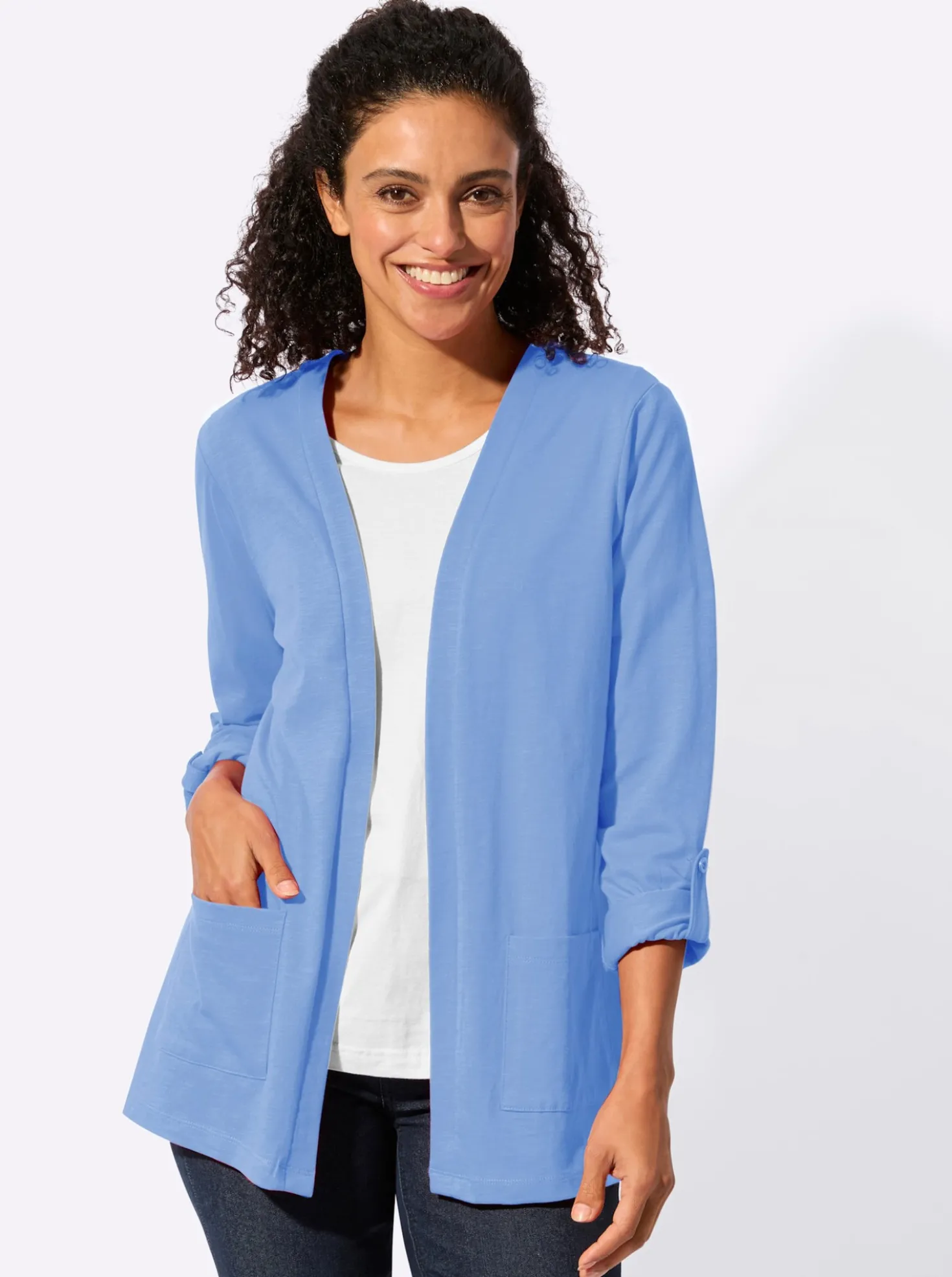 Shirtjacke mit Flammgarn-Struktur