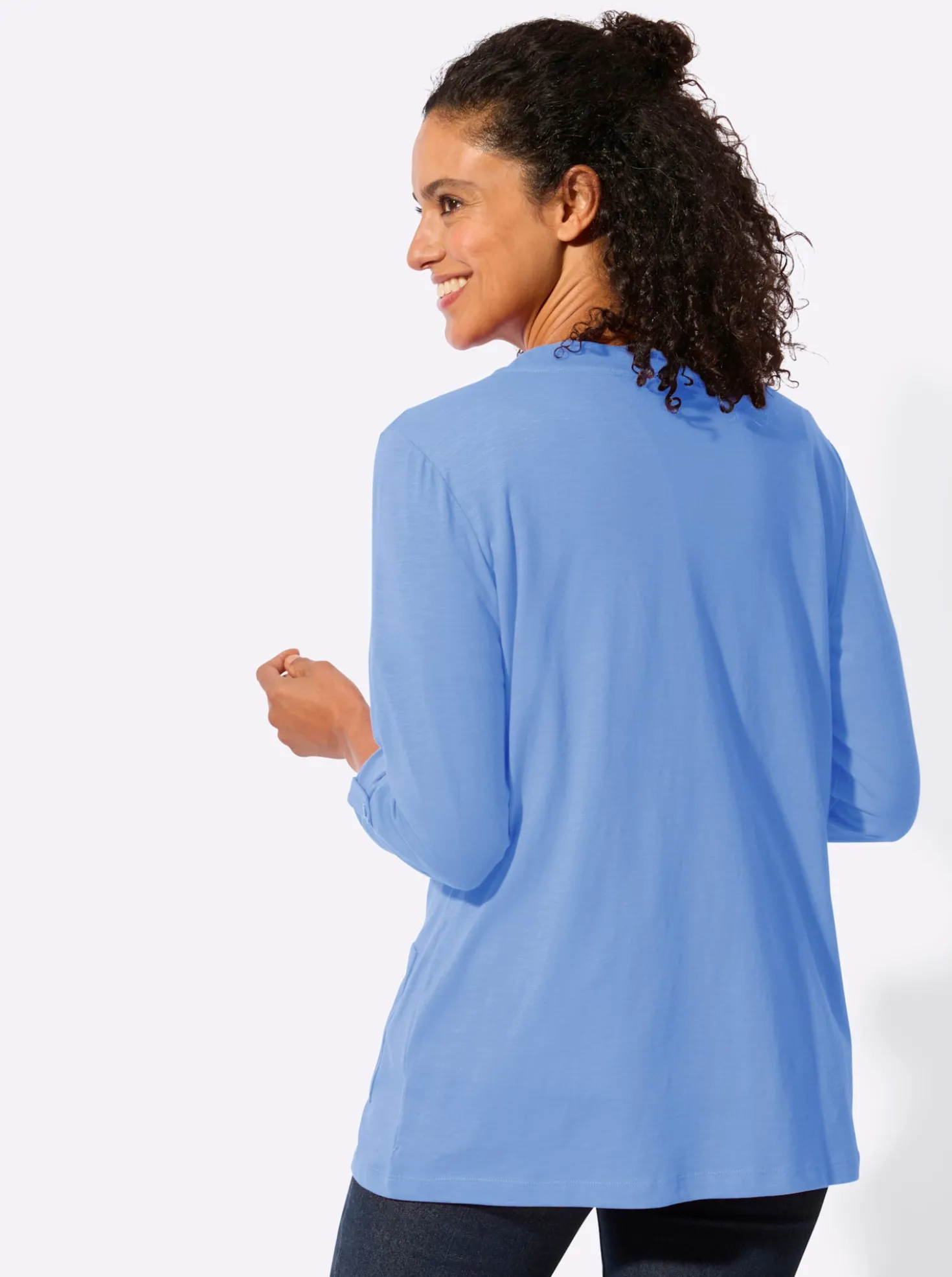 Shirtjacke mit Flammgarn-Struktur