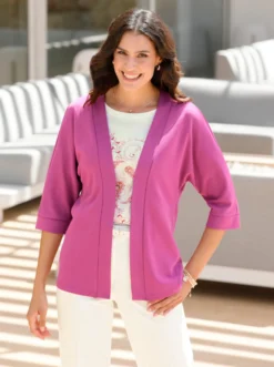 Shirtjacke mit Fledermaus-Ärmeln