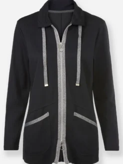 Shirtjacke mit Glitzer-Effekten