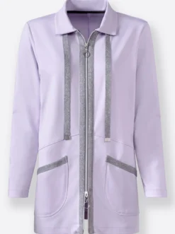 Shirtjacke mit Glitzer-Effekten
