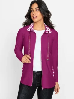 Shirtjacke mit Glitzersteinchen